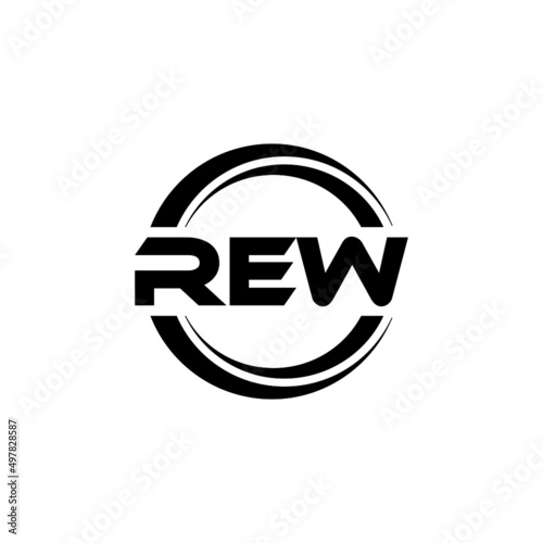 REW letter logo design with white background in illustrator, vector logo modern alphabet font overlap style. calligraphy designs for logo, Poster, Invitation, etc. photo