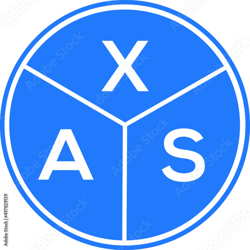 XAS letter logo design on black background. XAS  creative initials letter logo concept. XAS letter design. photo