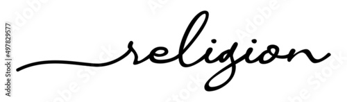 Religion Handwriting Black Lettering Calligraphy Banner. Greeting Card Vector Illustration.
