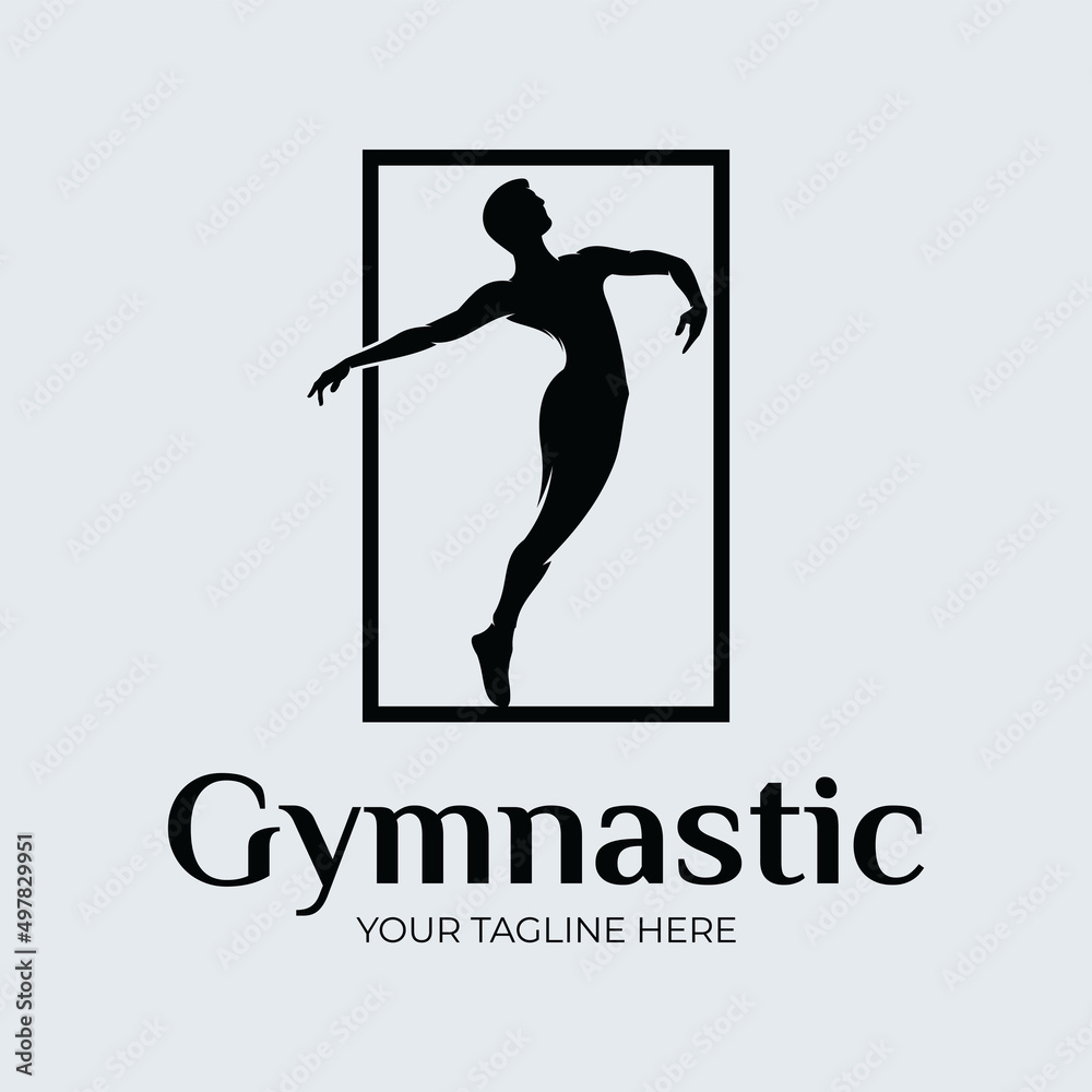 Naklejka premium Fitness gymnastic logo design inspiration