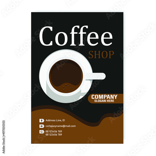 coffee business flyer, poster design template