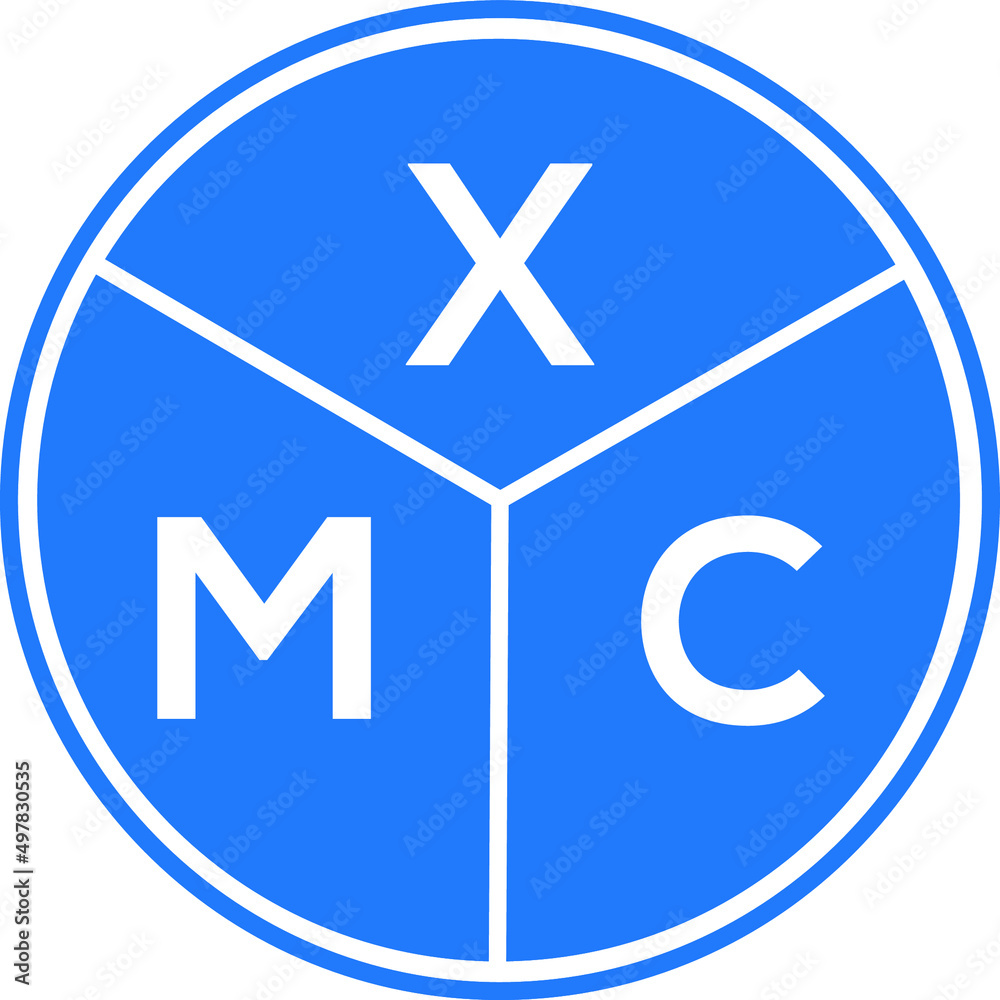 Obraz premium XMC letter logo design on black background. XMC creative initials letter logo concept. XMC letter design.