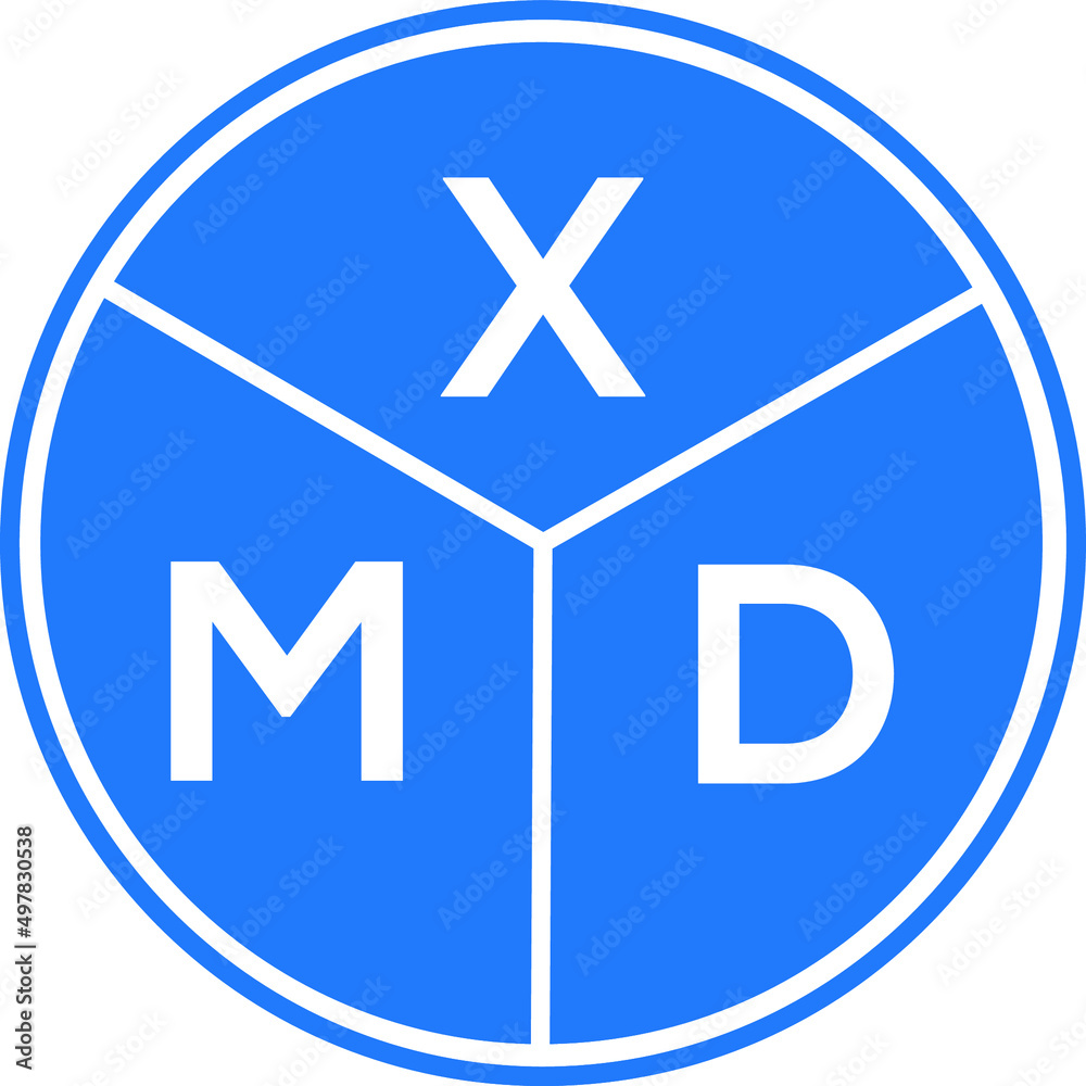 Obraz premium XMD letter logo design on black background. XMD creative initials letter logo concept. XMD letter design.