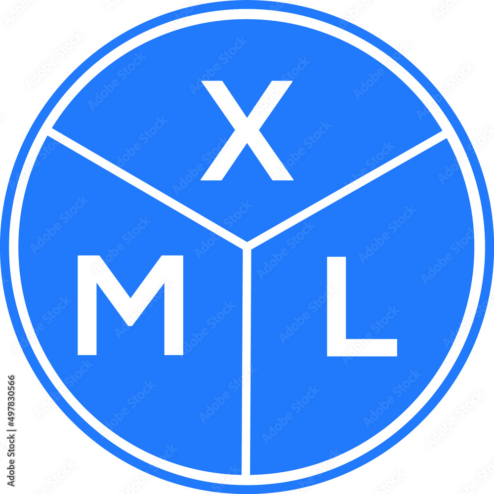 Fototapeta premium XML letter logo design on black background. XML creative initials letter logo concept. XML letter design.