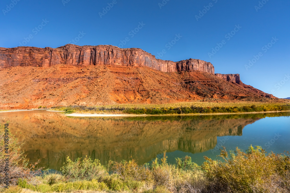 Colorado River Red Rock Canyon Reflection Moab Utah