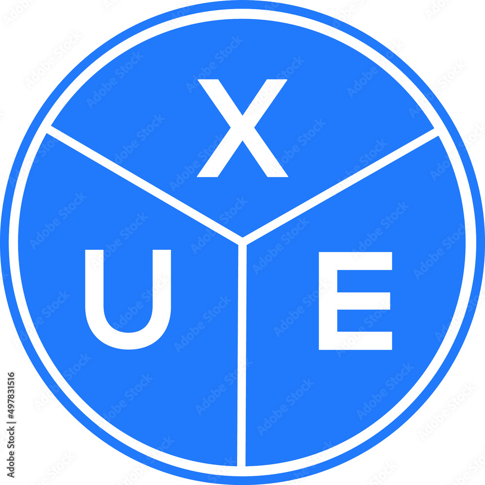 XUE letter logo design on white background. XUE creative circle letter logo concept. XUE letter design. XUE letter logo design on white background. XUE creative circle letter logo concept. XUE letter design.