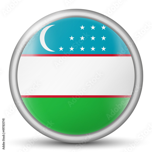 Round icon with flag of Uzbekistan. Glass light ball, sticker, sphere. Uzbek national symbol. Glossy realistic ball, 3D abstract vector illustration. Template big bubble Free Download Round icon with flag of Uzbekistan. Glass light ball, sticker, sphere. Uzbek national symbol. Glossy realistic ball, 3D abstract vector illustration. Template big bubble - GFXLoad