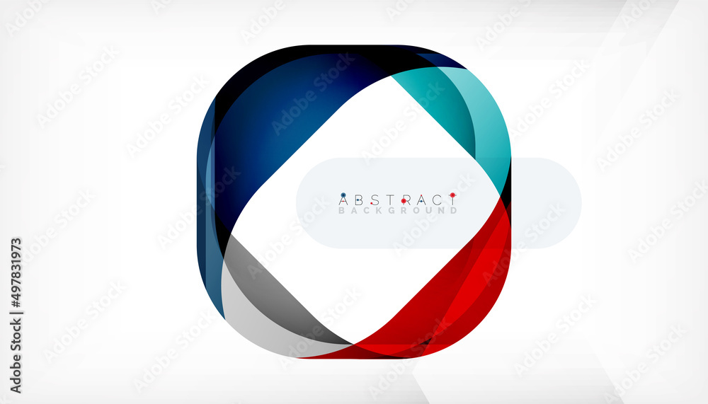 Abstract square shape with overlapping waves, minimal geometric background. Vector Illustration For Wallpaper, Banner, Background, Landing Page