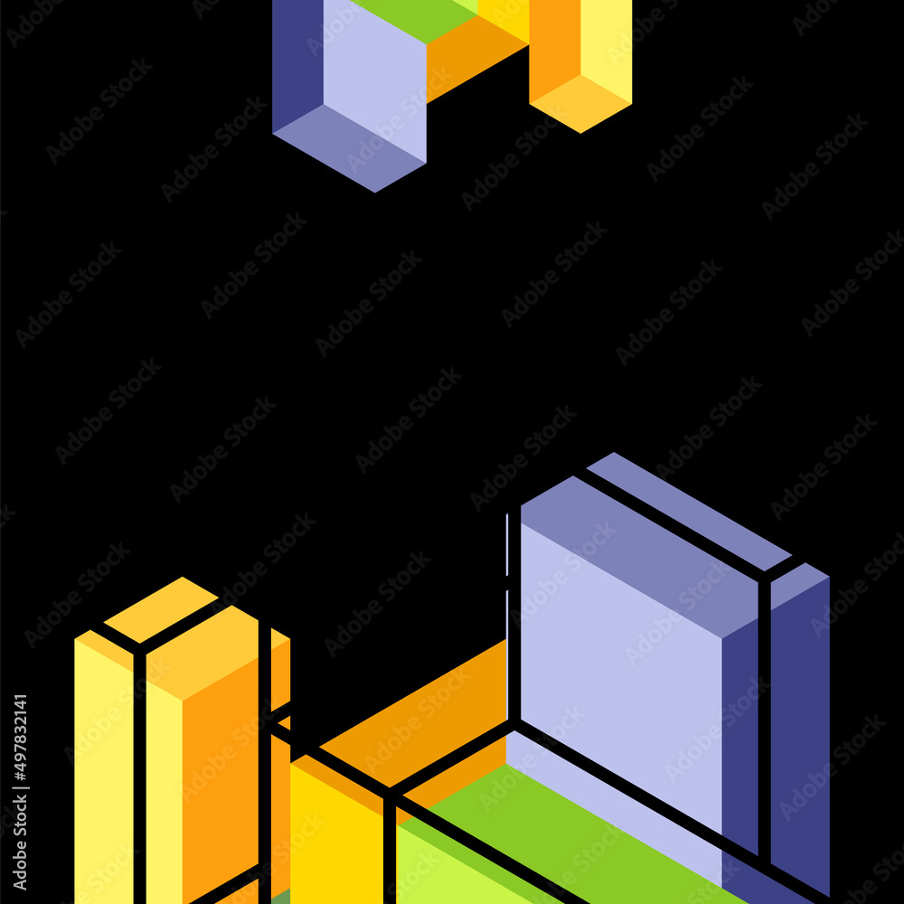 Abstract background. 3d cubes, cubic elements and blocks. Techno or business concept for wallpaper, banner, background, landing page