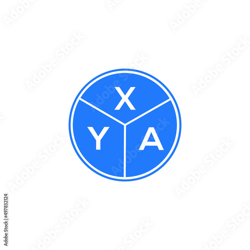 XYA letter logo design on white background. XYA creative circle letter logo concept. XYA letter design.