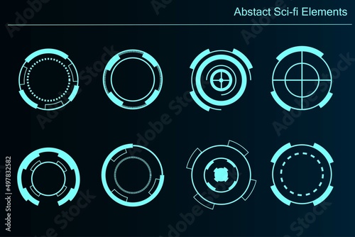 abstract blue sci fi and light elements