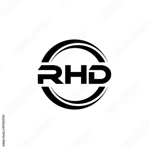 RHD letter logo design with white background in illustrator  vector logo modern alphabet font overlap style. calligraphy designs for logo  Poster  Invitation  etc.