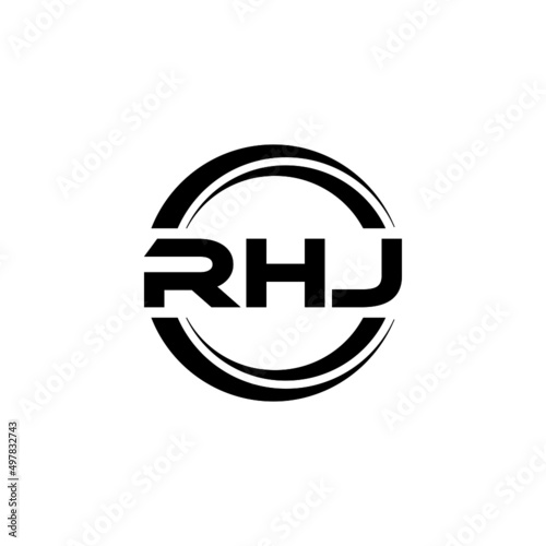 RHJ letter logo design with white background in illustrator  vector logo modern alphabet font overlap style. calligraphy designs for logo  Poster  Invitation  etc.