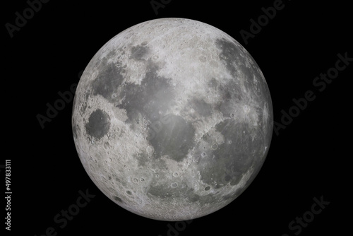 Highly detailed moon planet on black. Elements of this image furnished by NASA in 3D rendering