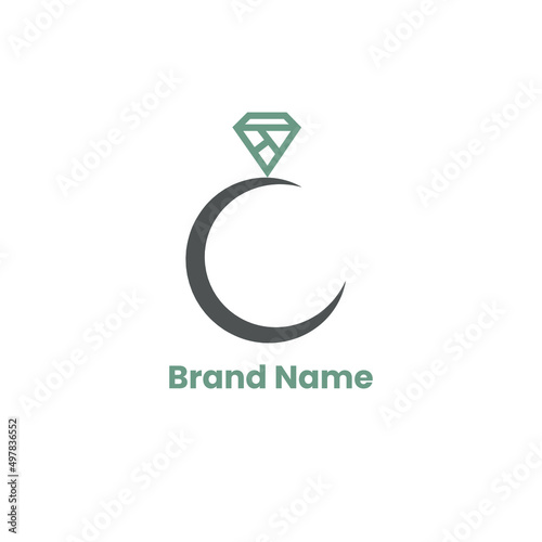 diamond ring template design logo vector