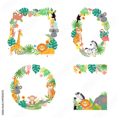 Canvas Print Cartoon animals frame