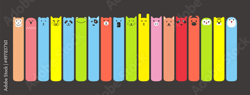 Animal face label icon design set
