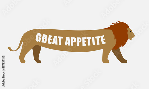 Lion walking with long tummy  side flat icon design  super capacity