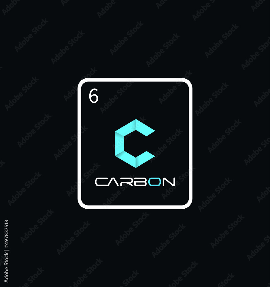 Carbon Modern Unique Simple Logo Design, Round Carbon Custom Symbol Design. Carbon Modern Unique Simple Logo Design, Round Carbon Custom Symbol Design.