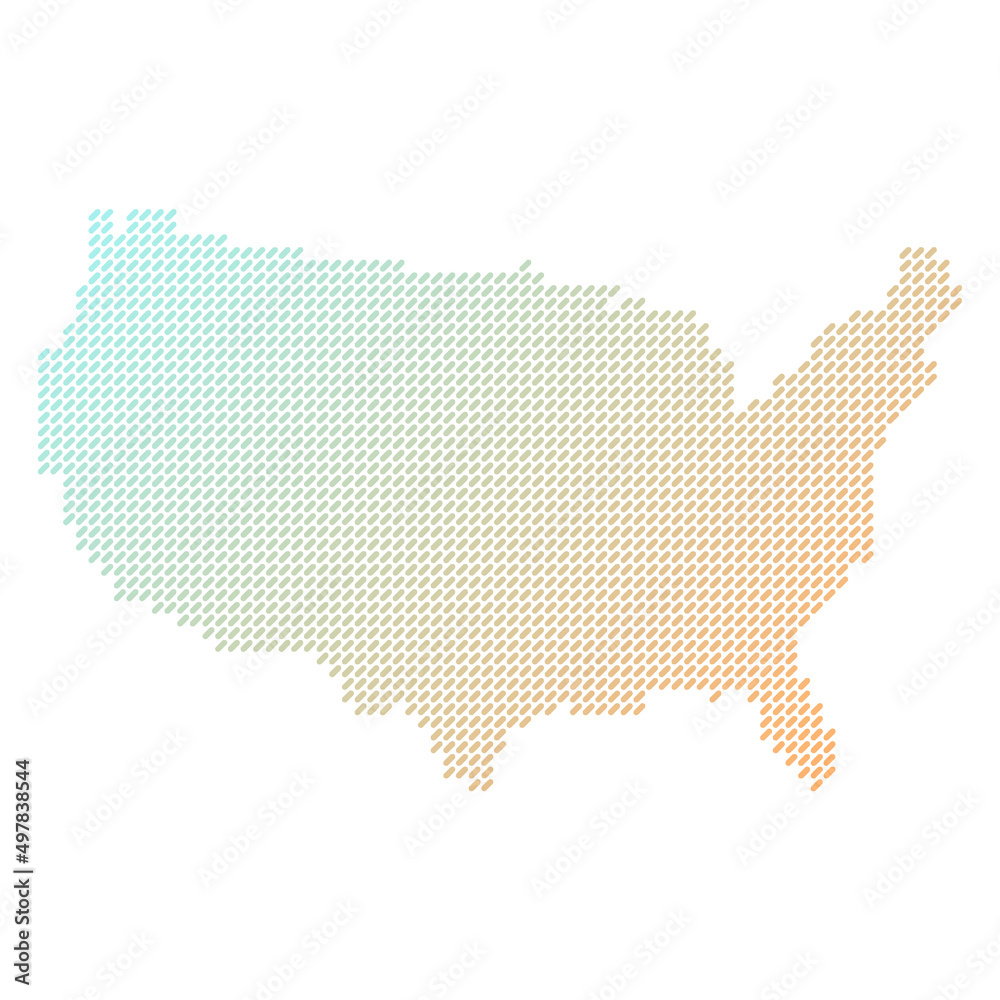 Halftone USA Map.