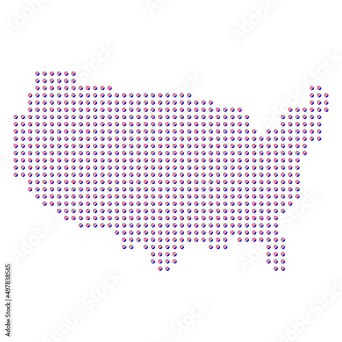 Halftone USA Map.