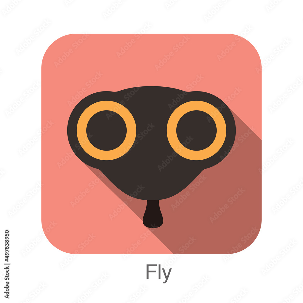 Fly animal face flat design Fly animal face flat design