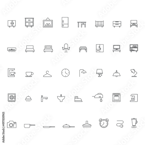 household furniture icon for website, symbol, presentation 