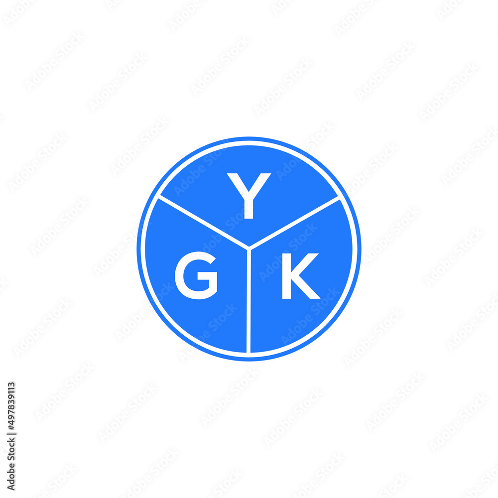 YGK letter logo design on white background. YGK  creative circle letter logo concept. YGK letter design.