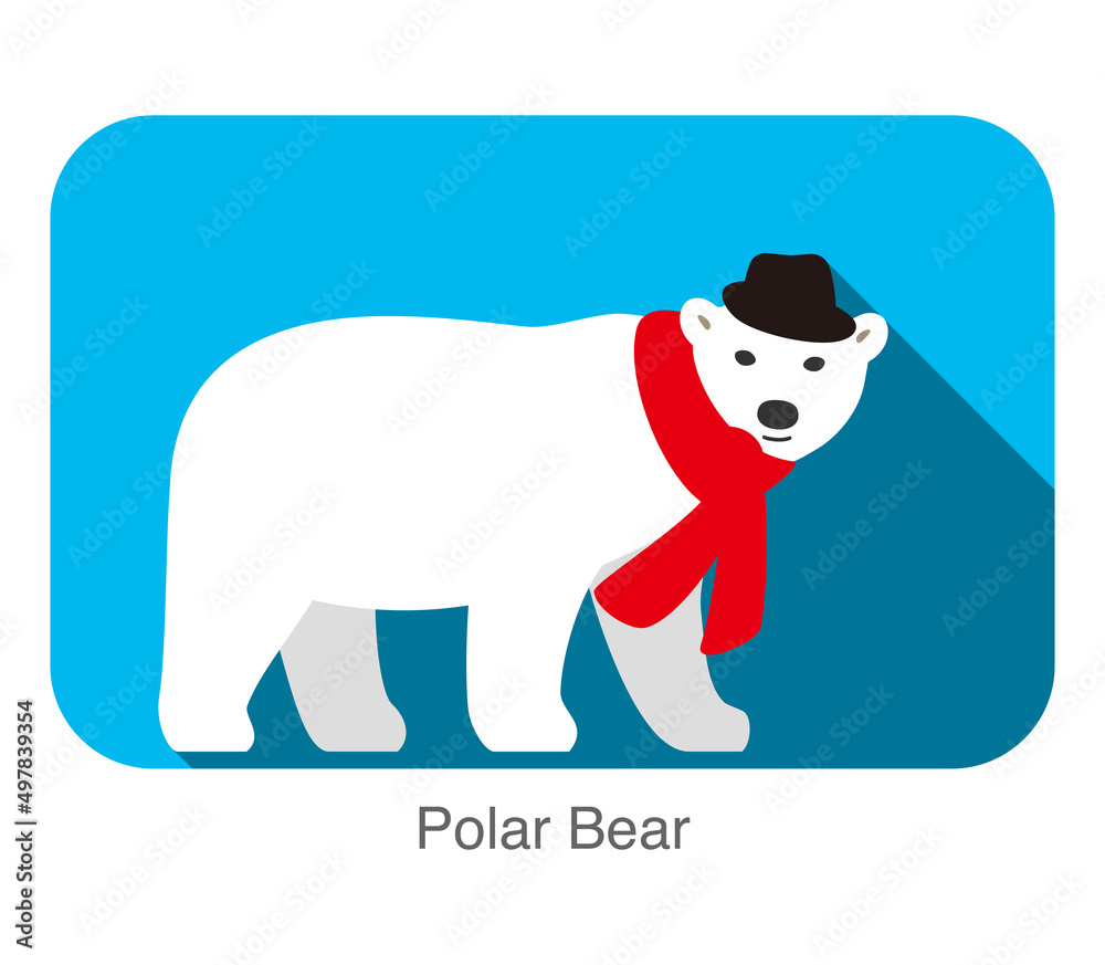 Cute bear wear a scarf and a cap, vector Cute bear wear a scarf and a cap, vector