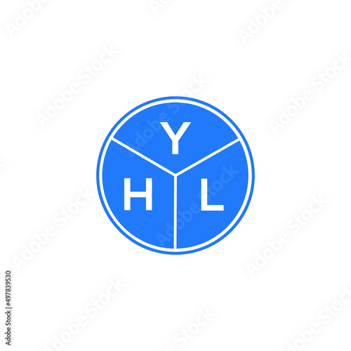 YHL letter logo design on white background. YHL  creative circle letter logo concept. YHL letter design. photo