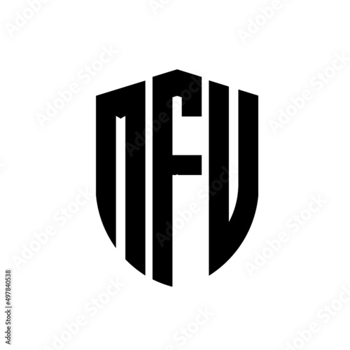 MFU letter logo design. MFU modern letter logo with black background. MFU creative  letter logo. simple and modern letter logo. vector logo modern alphabet font overlap style. Initial letters MFU   photo