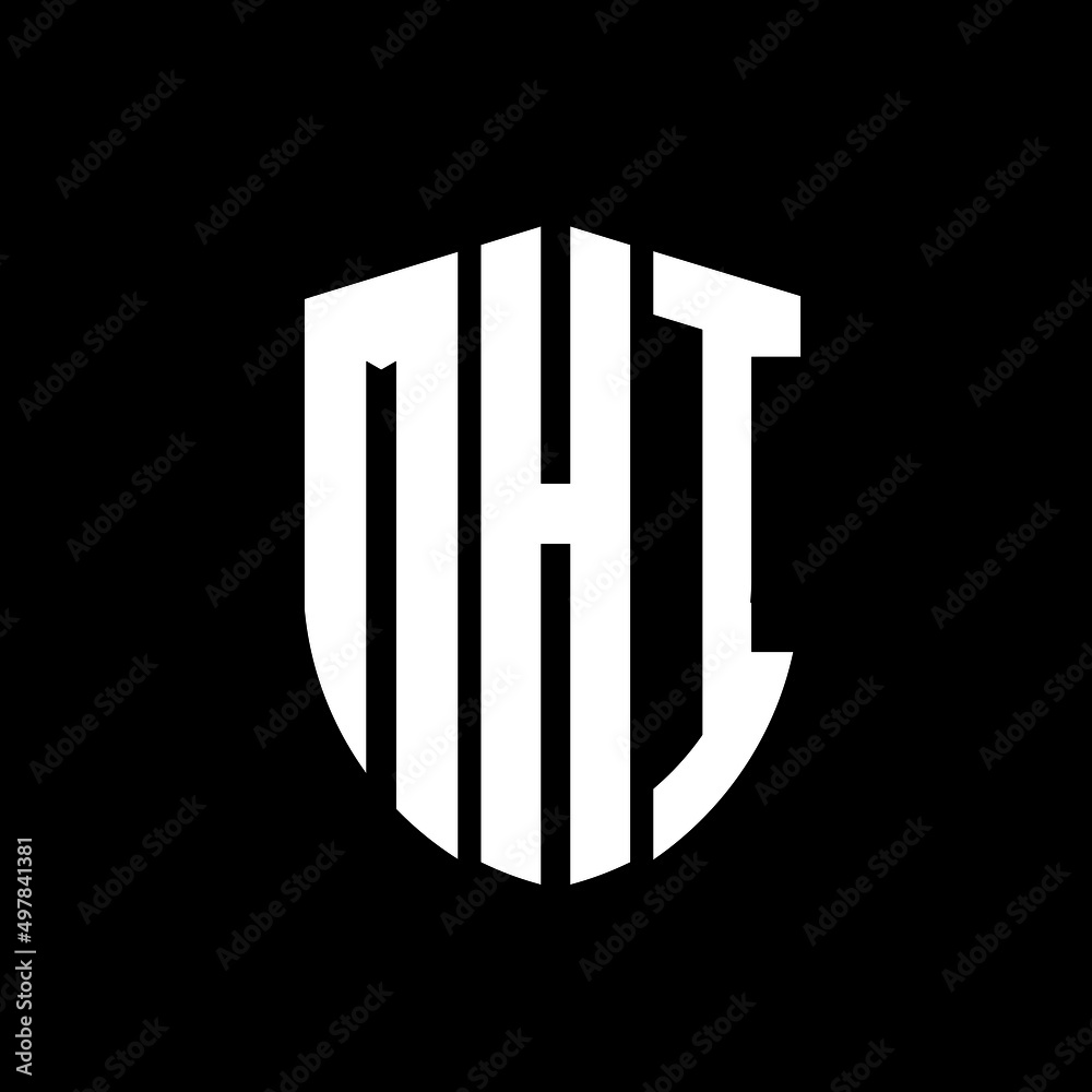 Mhi Letter Logo Design Mhi Modern Letter Logo With Black Background