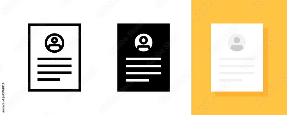 Flat icon of Resume, Vector and Illustration.