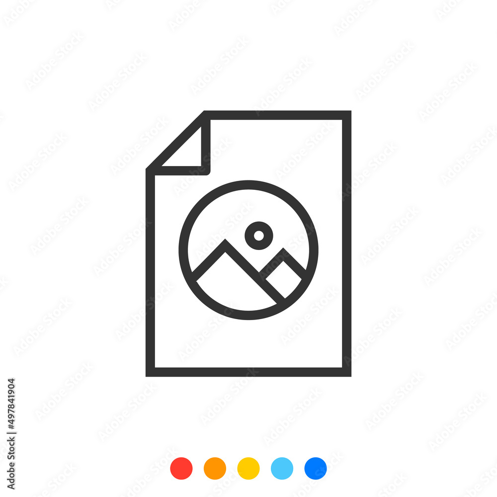 Document Outline icon of Album or Images and Videos Storage, Vector and Illustration. Document Outline icon of Album or Images and Videos Storage, Vector and Illustration.