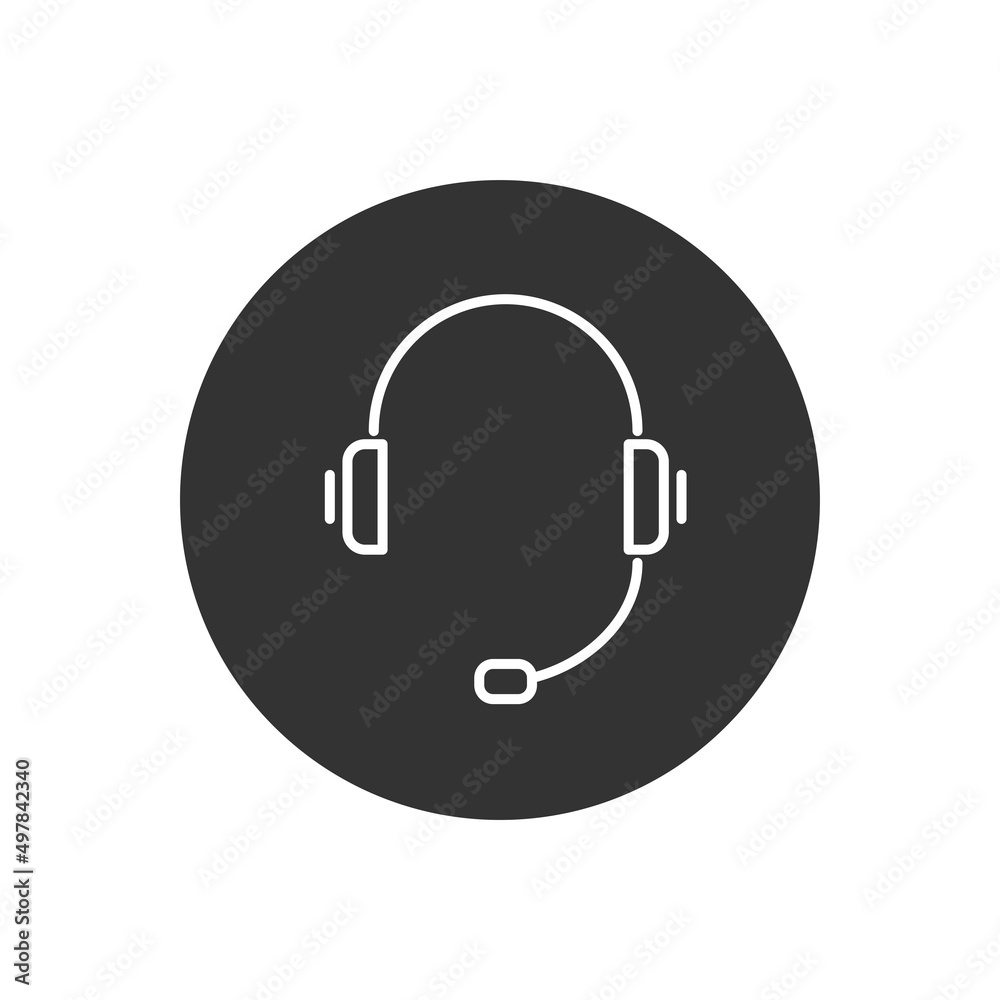 Headset related vector line icon. Support service icon, hotline customer advice, call center help. Live chat. Online web support system. Vector illustration isolated on white background Headset related vector line icon. Support service icon, hotline customer advice, call center help. Live chat. Online web support system. Vector illustration isolated on white background
