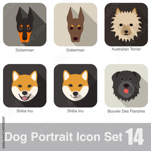 Dog face portrait icon design series