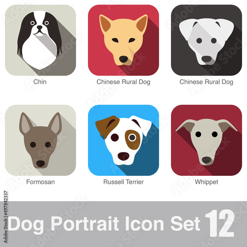 Dog face portrait icon design series