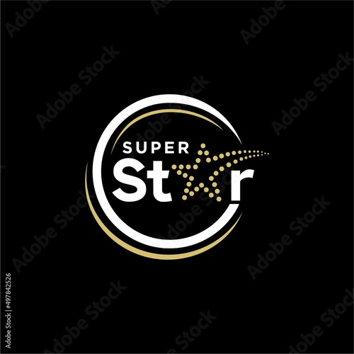 Star logo design vector with circle concept