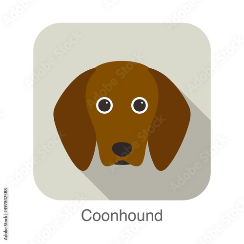 Coonhound dog character, dog breed cartoon image series © hakule