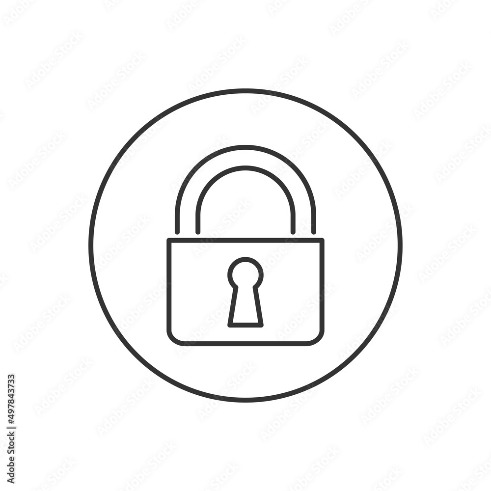 Padlock related line vector icon. Security lock sign. Secure protection symbol. Vector illustration Padlock related line vector icon. Security lock sign. Secure protection symbol. Vector illustration