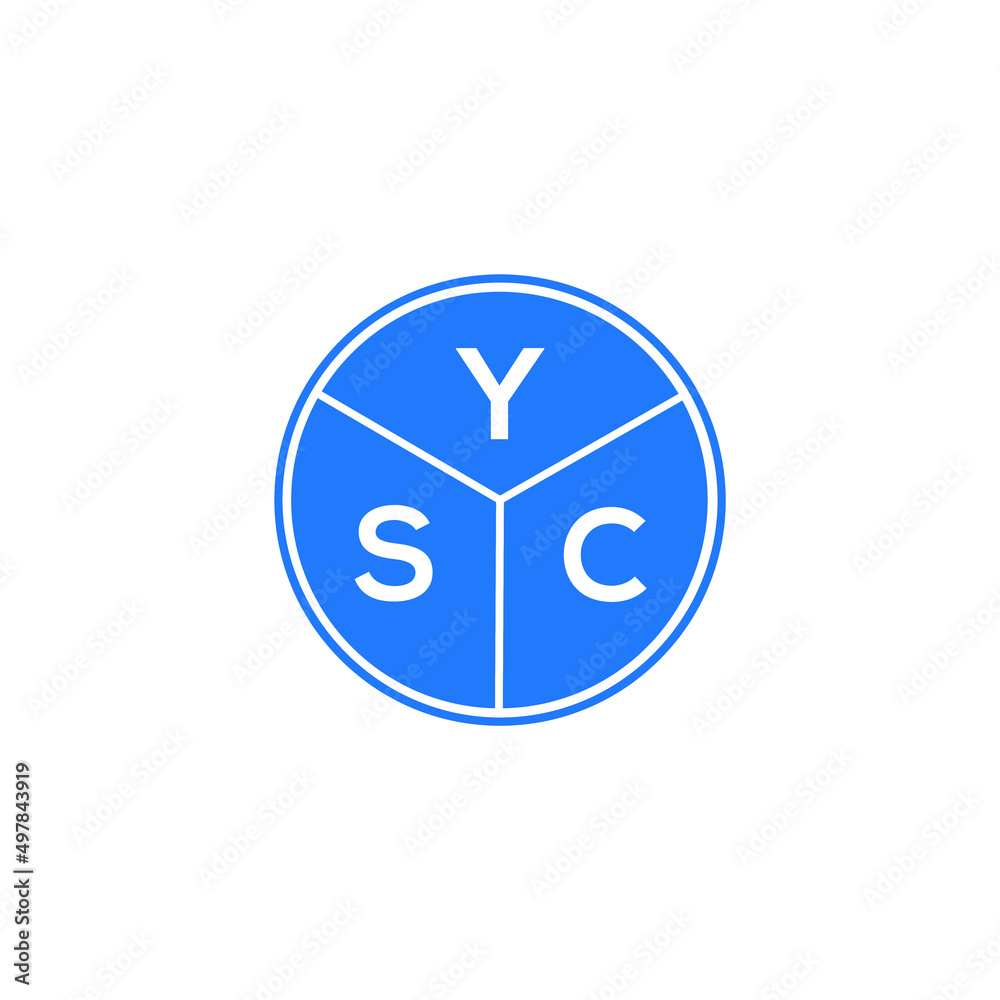 YSC letter logo design on white background. YSC creative circle letter logo concept. YSC letter design. YSC letter logo design on white background. YSC creative circle letter logo concept. YSC letter design.