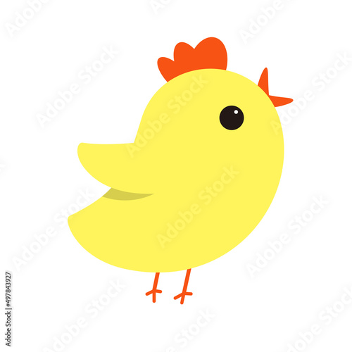 Cute cartoon chicken/bird icon, vector illustration.