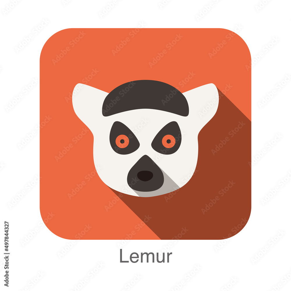 Cute lemur face icon design vector illustration