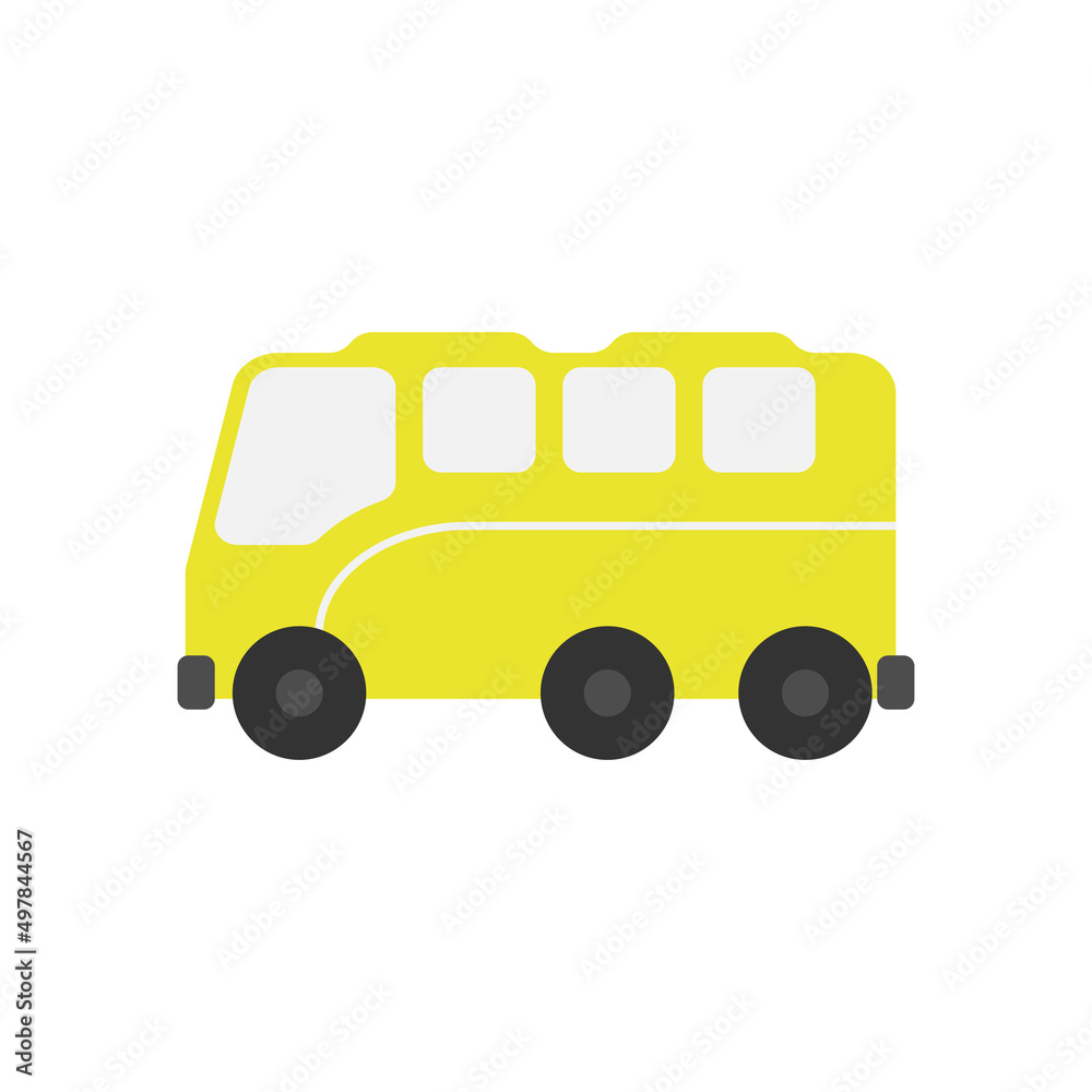 School bus transportation vehicle clipart illustration icon design template