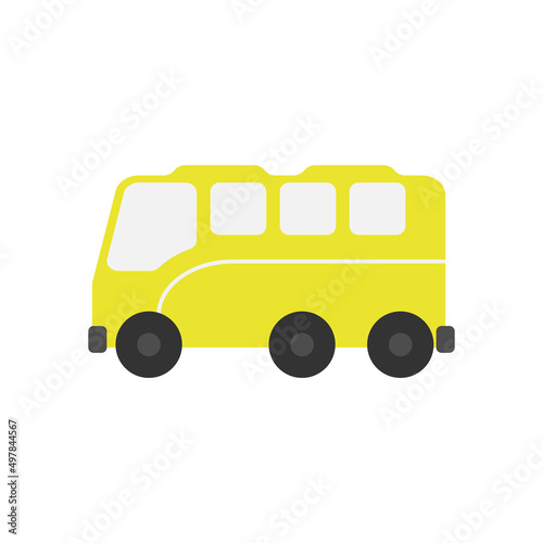 School bus transportation vehicle clipart illustration icon design template
