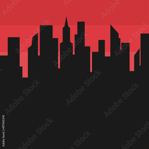evening city silhouette