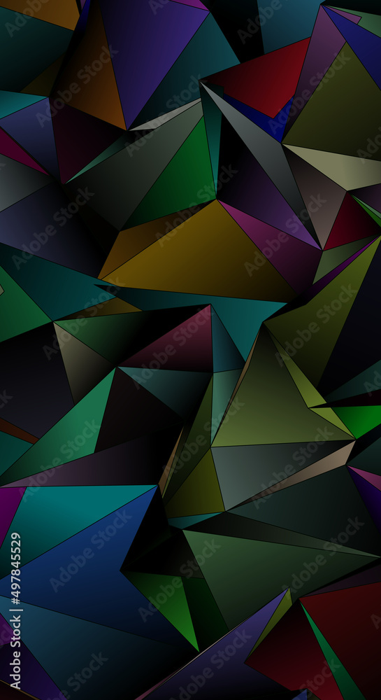 Fototapeta premium 3d Triangles, abstract background. Design wallpaper.