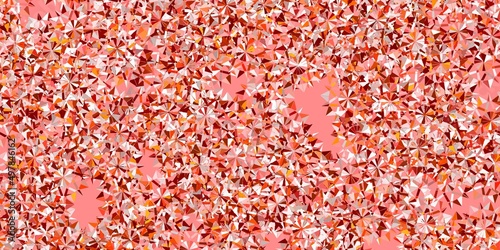 Light red, yellow vector texture with bright snowflakes.