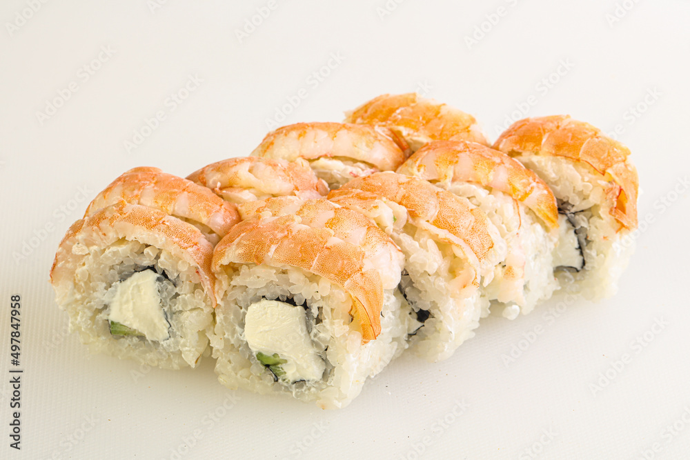 Japanese traditional roll with prawn Japanese traditional roll with prawn