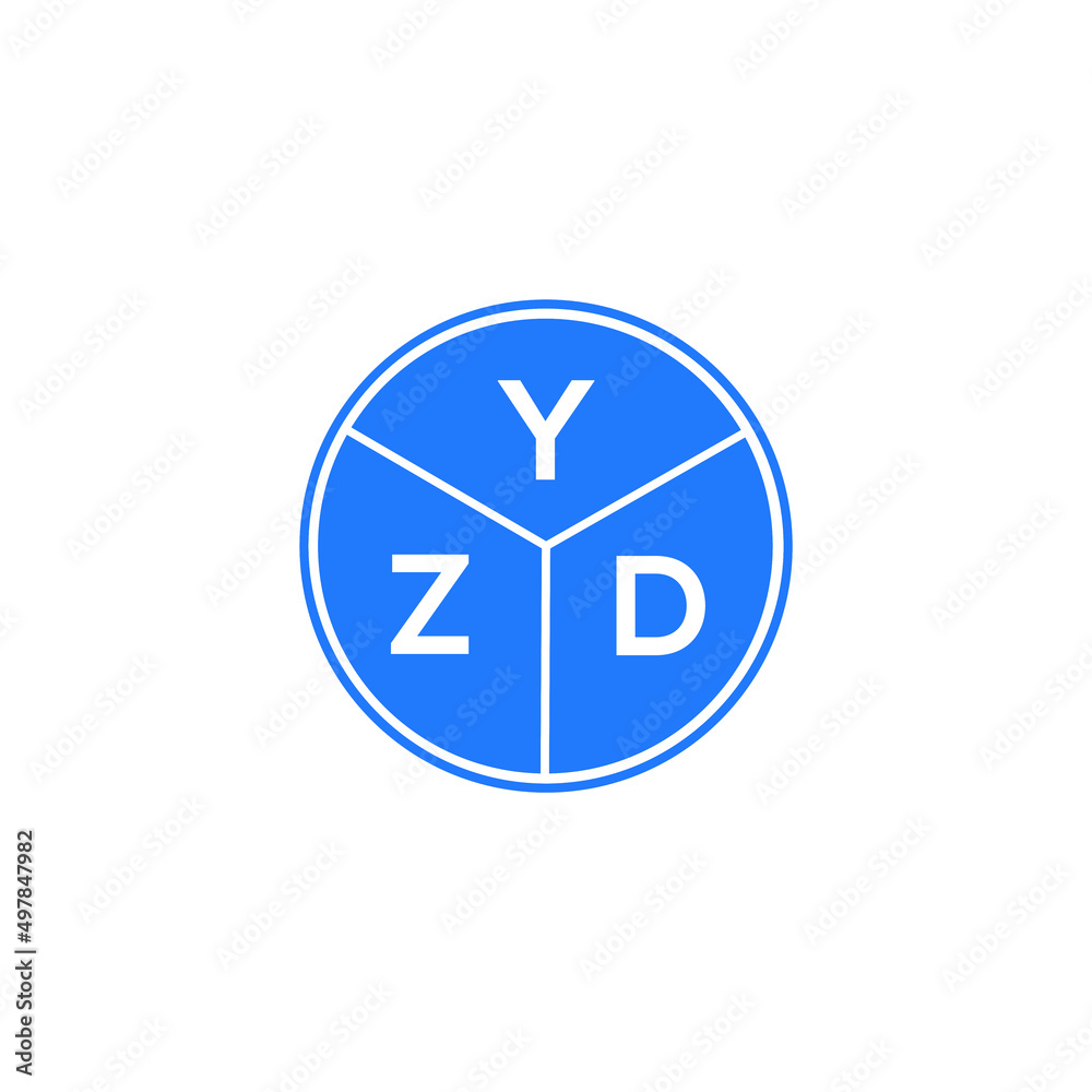 YZD letter logo design on white background. YZD  creative circle letter logo concept. YZD letter design.
